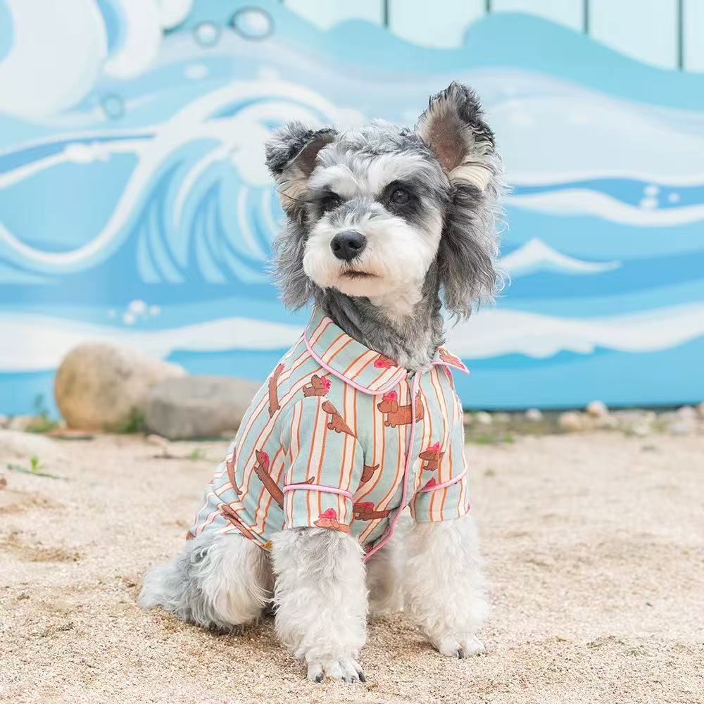 T00320 Pet Clothes Outdoor Dog Walking Traction Vest Denim Hooded Harness Yorkshire Terrier Dog Clothes
