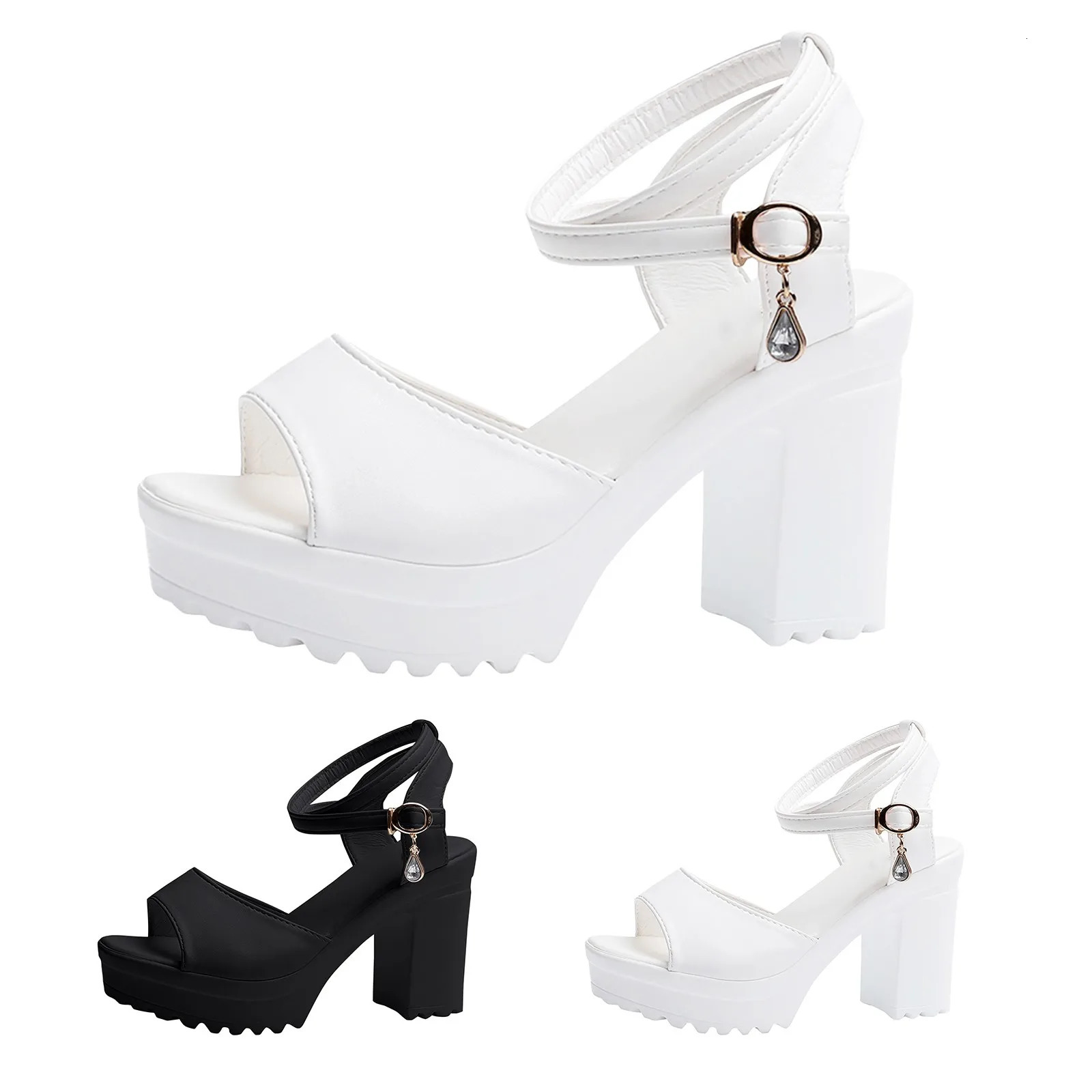 Women Shoes Fish Mouth Platform High Heels Wedges Buckle Slope Sandals Woman Platform High Heels Sandals sandalias de mujer 250519