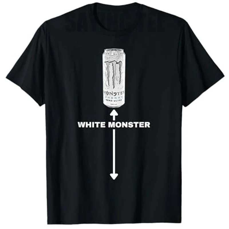 White Monster Funny Joke Man Friends T-Shirt Humorous Sarcastic Saying T Mens Fashion Drinking Lover Graphic Top Drinker Gift X250528