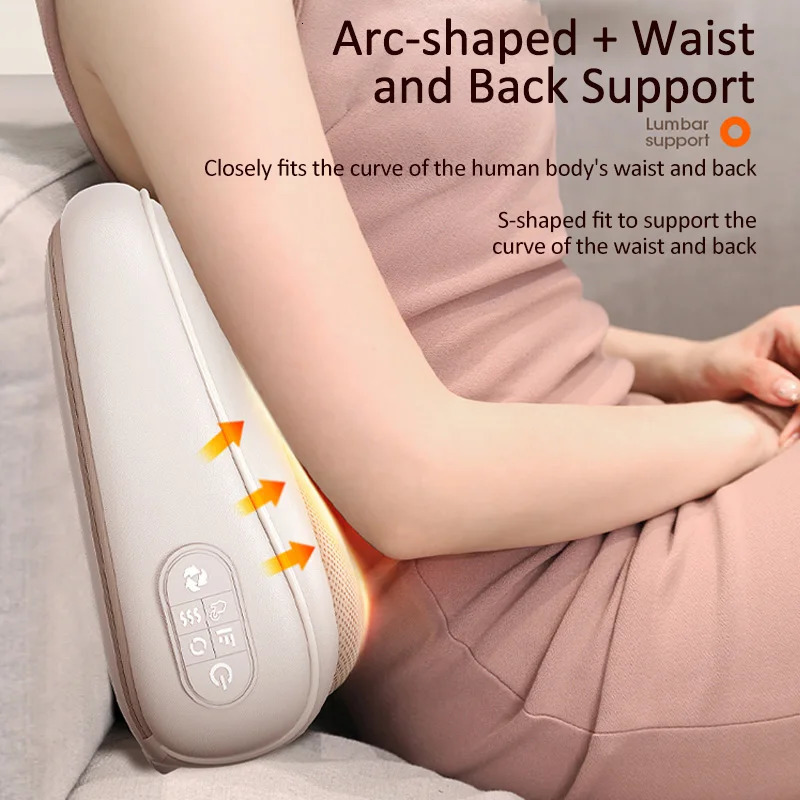 Jinkairui Neck Massage Pillow Cervical Massager Waist Back Shoulder Shiatsu Kneaded Multifunctional Compress Relaxation Gift 250519