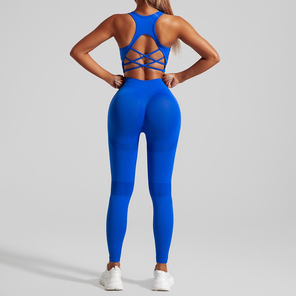 Women s Yoga Outfit Sleeveless Crop Top with High Waist Leggings 2-Piece Workout Set Workout T-shirts Gym Clothing Fitness Suits Waist Leggings Sports