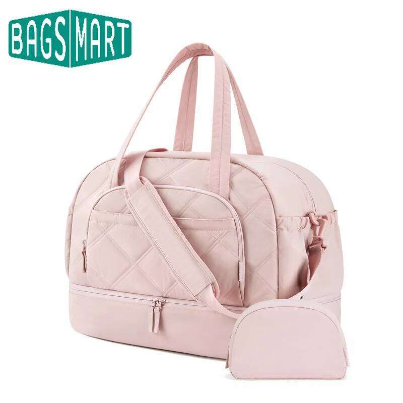 BAGSMART Travel Bag Large Capacity Lage Storage Bags with Shoe Compartment Personalized Weekender Overnight Carry on Organize
