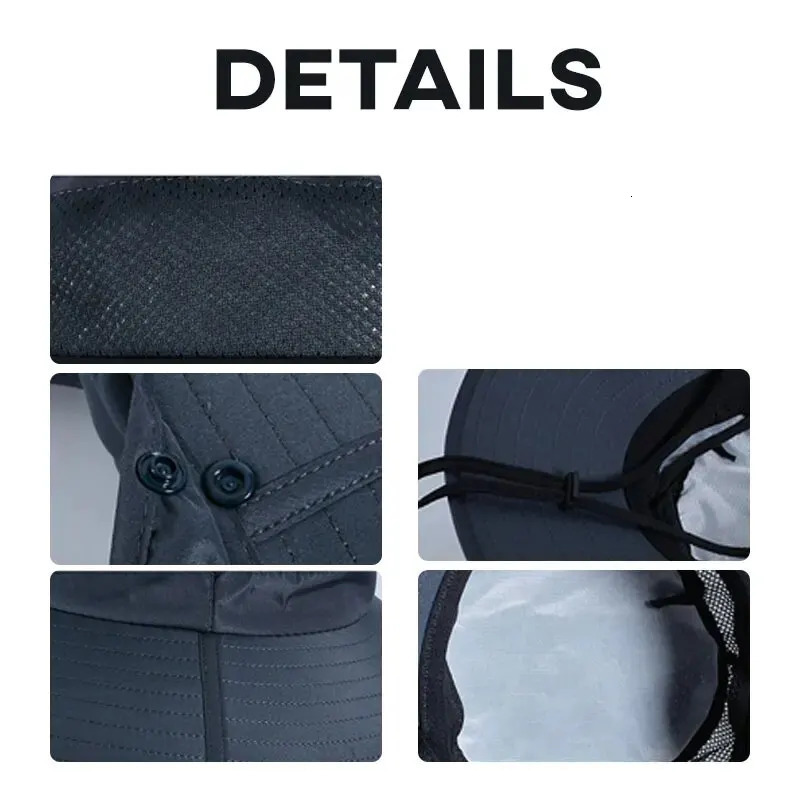 Adjustable Outdoor Cap With Neck Guard Sunscreen UV Protection Breathable Foldable Men Women Fishing Camping Hiking Casual Hats 250523