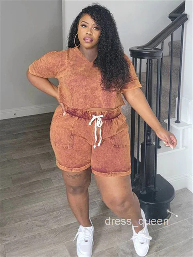 Plus Size Two Piece Outfits Women Clothing Shorts Sets Solid Casual Tops and Pants Matching Set Wholesale Dropshopping