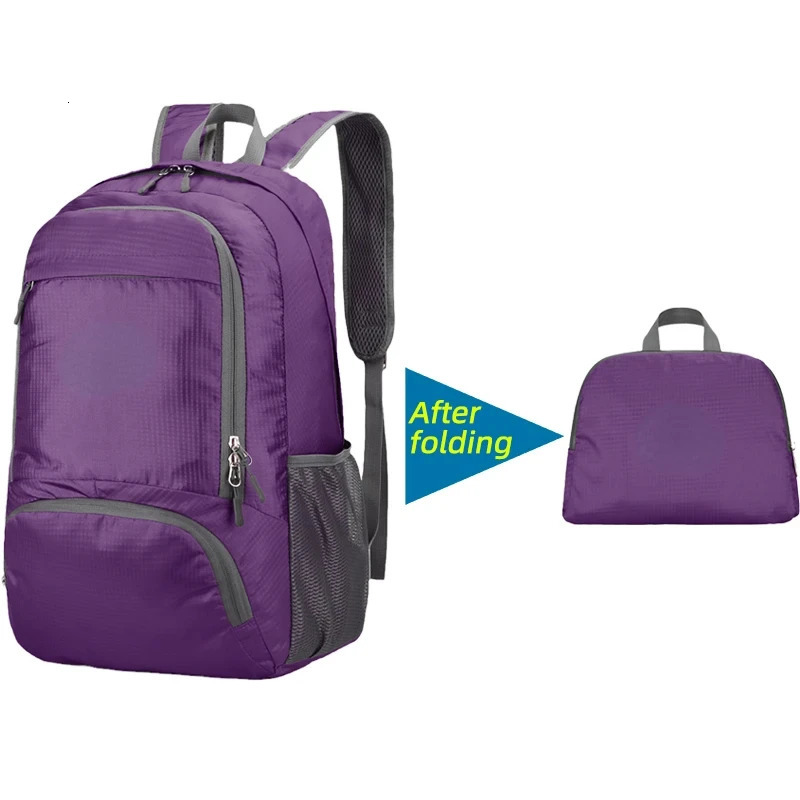 23L Packable Backpack Foldable Ultra Light Outdoor Duffle Bag Big Folding Knapsack Hiking Travel Rucksack Mountaineering Daypack 250522