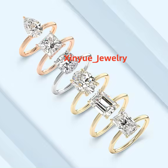 Starsgem Custom Fine Jewelry 14K Gold GRA VVS Diamond Wedding Ring Woman Engagement Moissanite Ring for Women