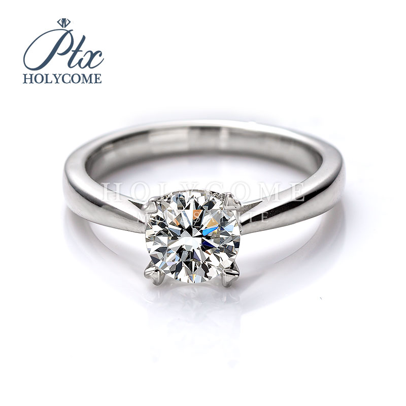 Heart Claw Four Prong Design Moissanite Ring 925 Sterling Silver Solitaire Moissanite Jewellery Women Fashion 1Ct Ring Jewelry Wholesale Wedding Ring