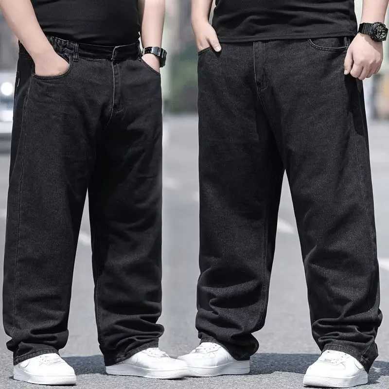 Oversize Jeans for Man Male Jeans Pants Denim Pants Mens Jean Big Size Baggy Y2k Mens Cargo Black New Wide Leg TrousersC250528