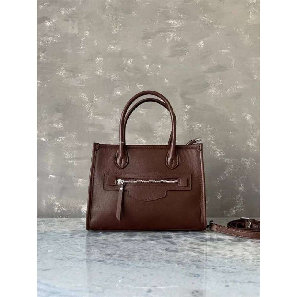 Office Ladies Single Shoulder Bag Solid Color Zip Fashion Satchels Genuine Leather Handbag Totes Design Women Messenger Bags New