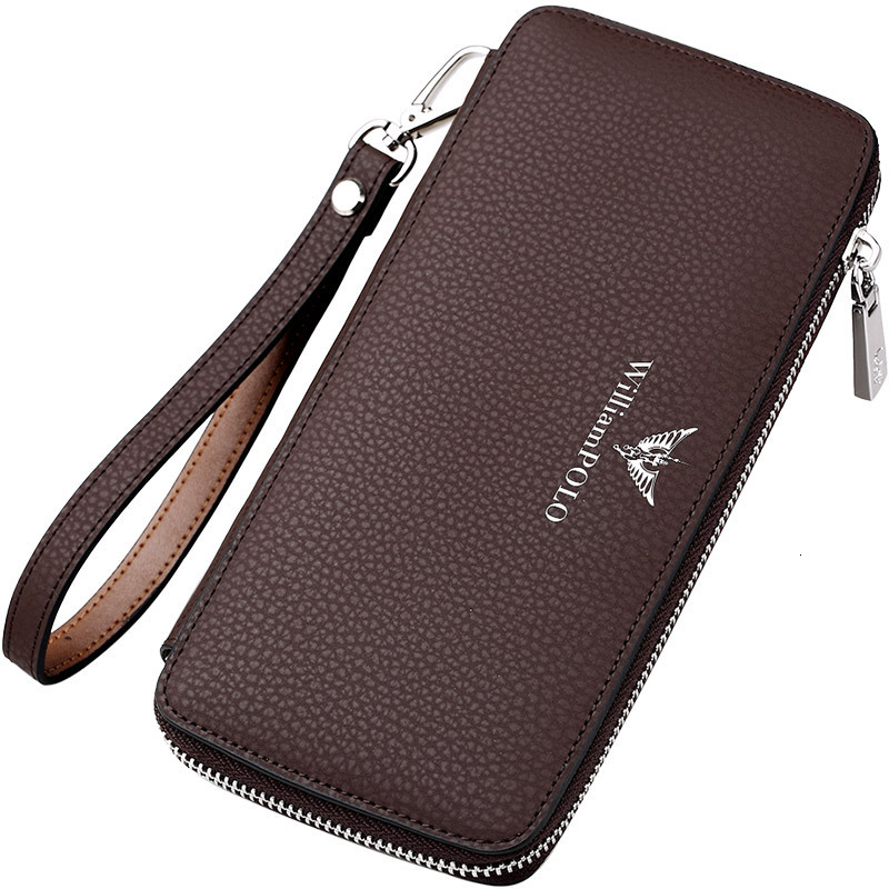 Free Shipping Designer Bag Men's Multifunctional Zipper Long Wallet Fashion Phone Bag Business Cowhide Clutch Men Handbag