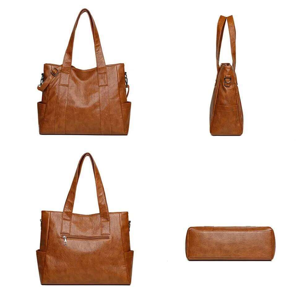 3 Set Women's New High-Quality PU Leather Shoulder Cross-Body Bags Designer Ladies Messenger Commuting Versatile Handbags