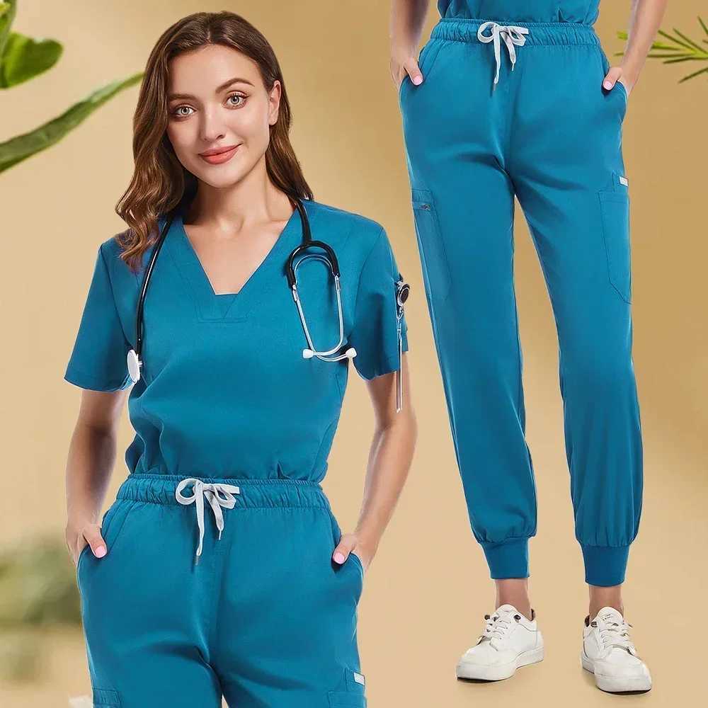 Short-slved Doctor Nurse Accessories Pet Hospital Workwear Medical Uniforms Dental Clinic Pharmacist Uniforms Suits X250528