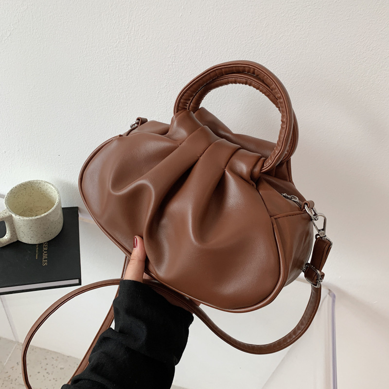 new trend women s new Korean version trend portable designer multifunctional solid color cloud pleated shoulder crossbody bag