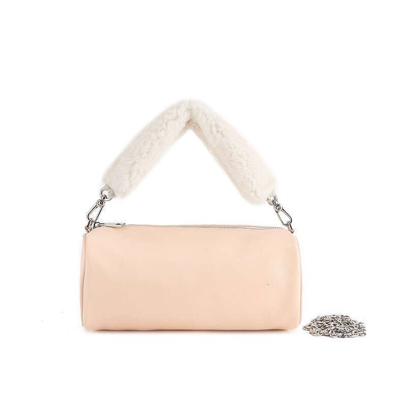 Handbag for Women Spring New High-End Chain Cylinder Simple Sheepskin Shoulder Mini Versatile Crossbody Bag