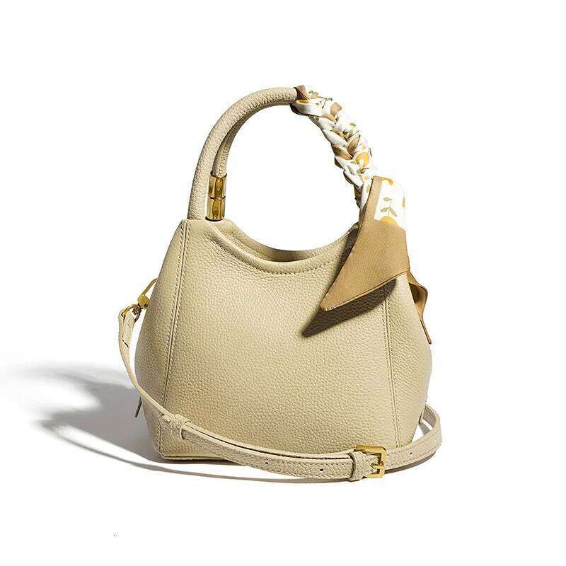 2023 Summer Women's Real Genuine Leather Bag Cowhide Handbag Bucket Tote For Lady Female High Quality Elegant Shoulder Messenger
