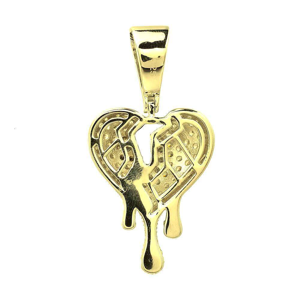 High Quality Jewelry VVS Moissanite Gold Plated Sterling Sier Broken Heart Dancing Pendant for Unisex
