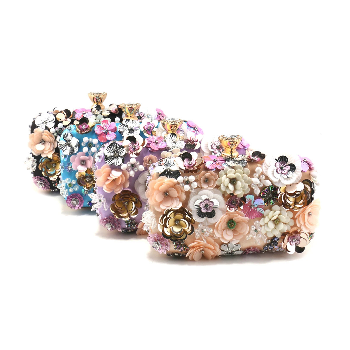 Fashion Women Bags Flower Diamonds Embroidery Small Clutch Lady Handbags Evening Bags Arrival Chain Shoulder Purse 250526