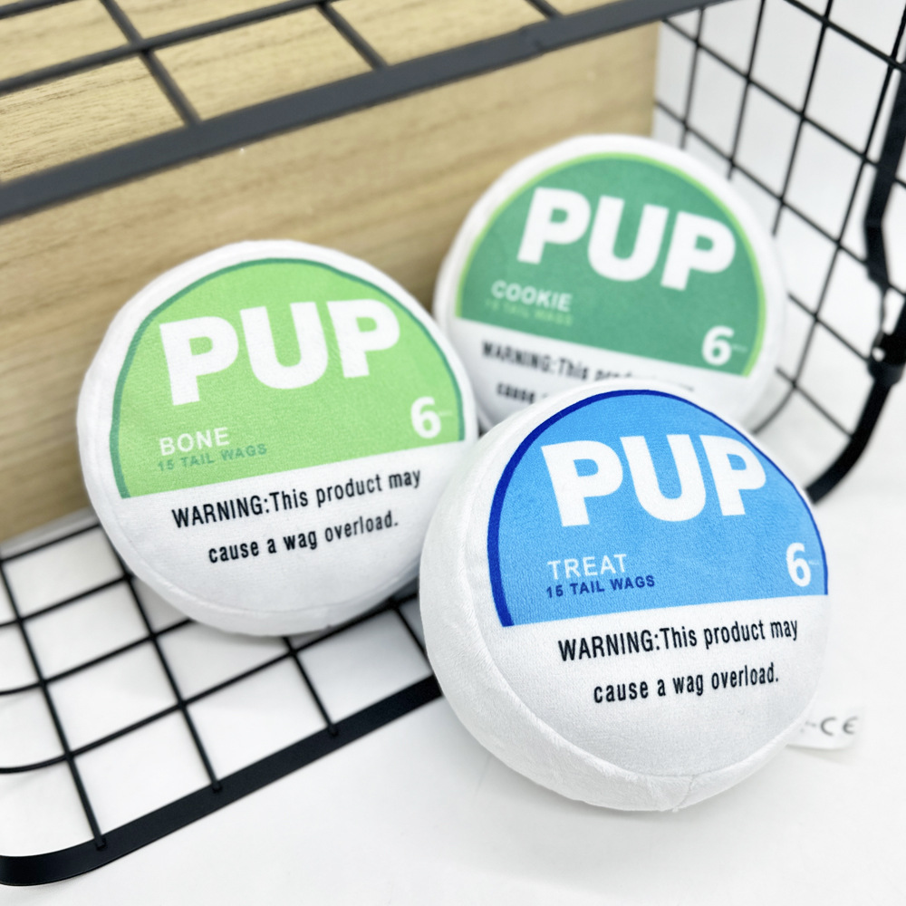 PUP Pouch Dog Toy, Squeaking Dog Plush Toy for Small, Medium, and Large Dogs, Funny Pet Chews Plaything for All Breeds, Cool Stuffed Parody Dog Toys E