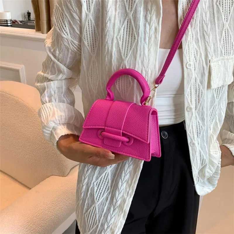 Fashion Solid Color Small Tote Crossbody Bag Stylish Mini Handbag Mobile Phone Coin Purse Adjustable Strap Magnetic Closure Y250528