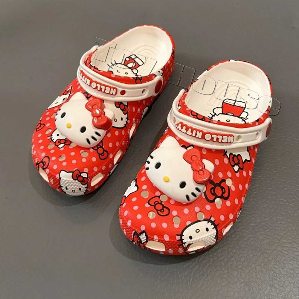 Sanrio Hello Kitty Kawaii Sanrio Hole Sandals Slippers Kawaii Eva Anime Home Beach Shoes Summer Slippers Adult Kids Xmas Gift w250528