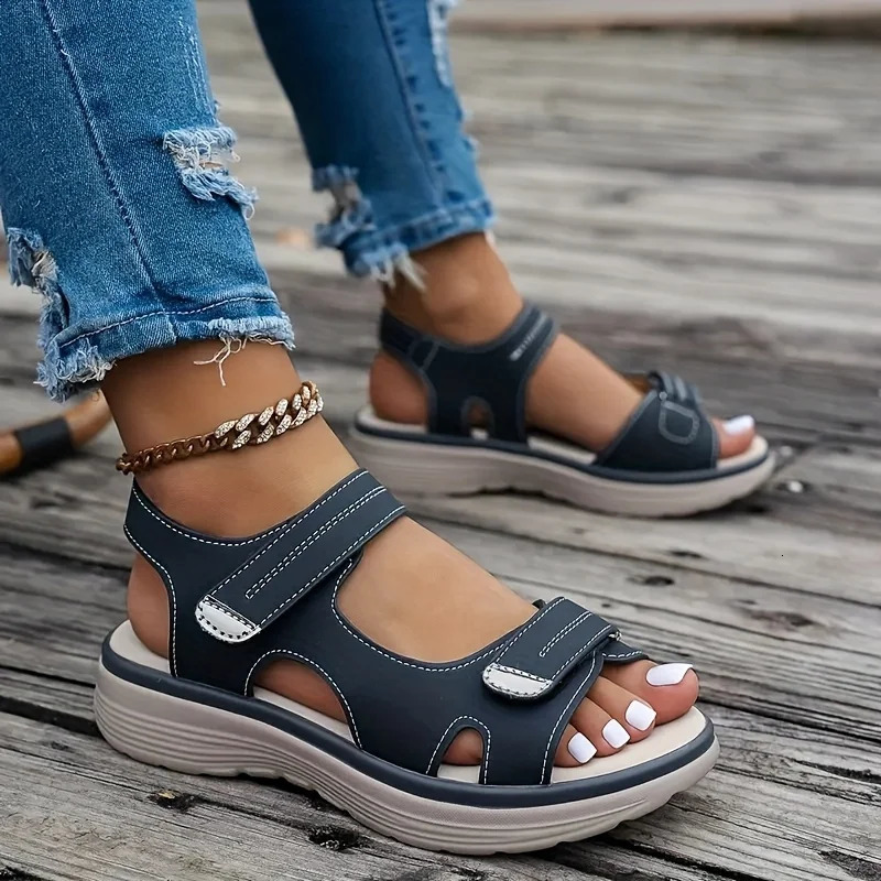 Summer Wedge Sandals for Women 2025 Fashion Non Slip Beach Shoes Woman Lightweight Casual Platform Plus Size Sandals Women 250519