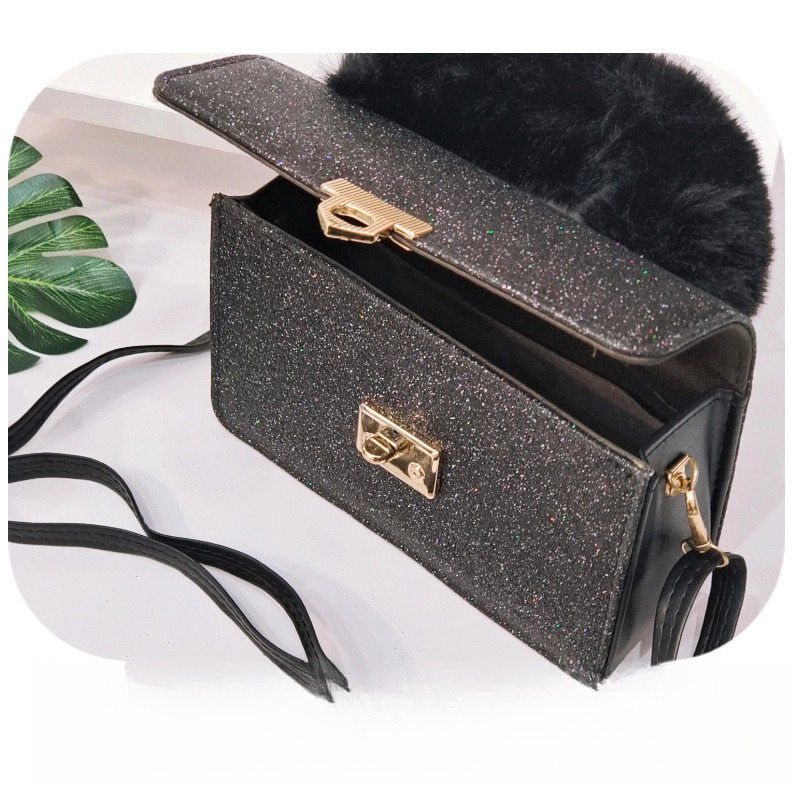 High quality brand, high-quality new style, free designer bag, fashionable sequin bag, plush handbag, texture crossbody bag, brand new free designer b