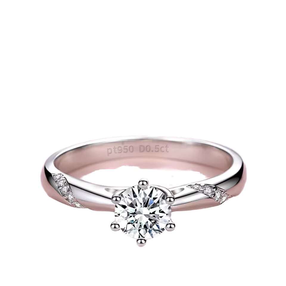 Hot Selling Elegant and Stylish DEF Color 925 Silver Moissanite Wedding Ring Diamond White