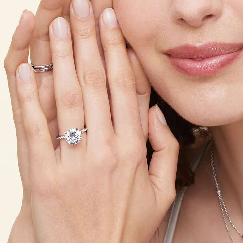 Solitaire 0.5-2ct HPHT CVD Lab Grown Diamond IGI GIA Certificate Engagement Ring Jewelry Women Lab Diamond 18k White Gold Ring