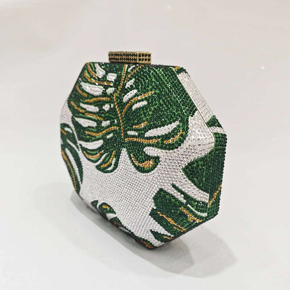 Designer Bag Jxl- Green Leaf Designer Purse For Women, Evening Pink Clutches, Ladies Soiree Feast Bags, Fashion