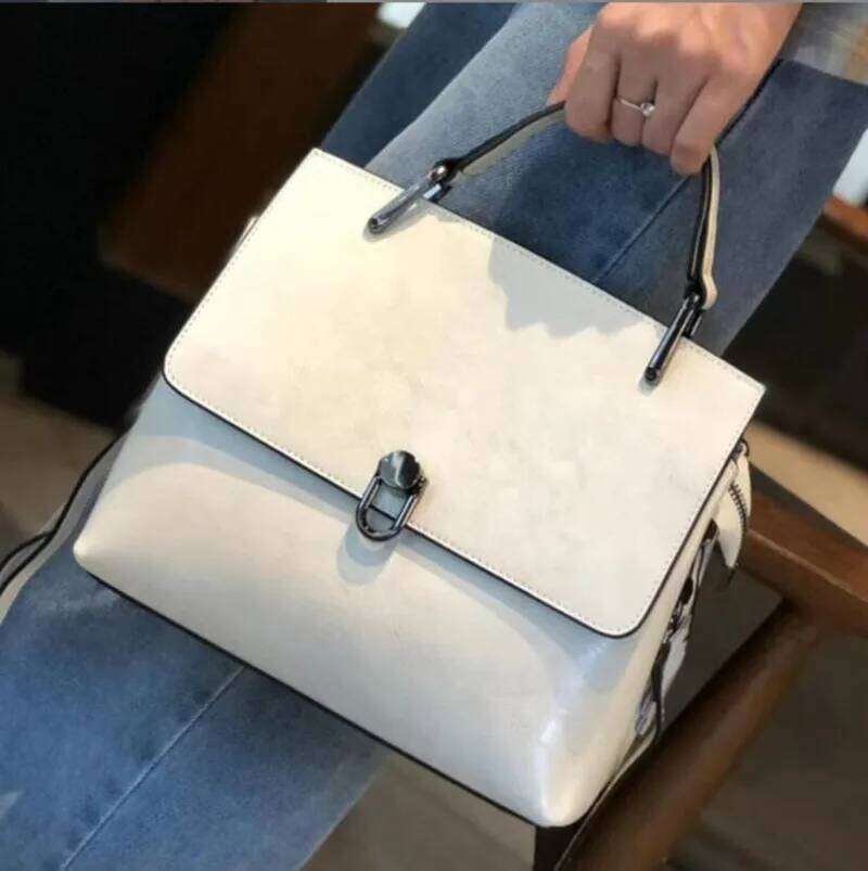 Genuine Cow Leather Women's Bags Shoulder Fashion Casual Lady Bag 2022 New Portable Messenger Purses Crossbody Brand