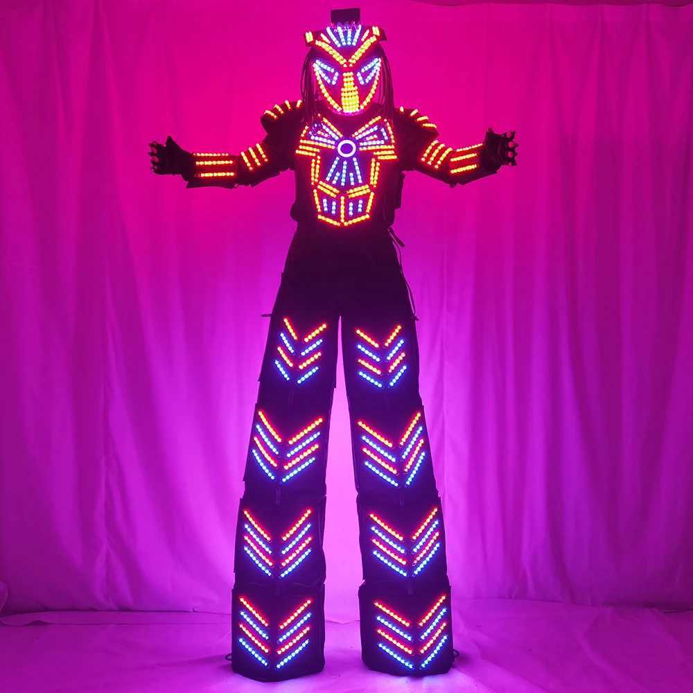 LED Robot Costume Stilt Walker LED Light Robot Suit Clothing Event Kryoman Costume LED Robot Costume W250528
