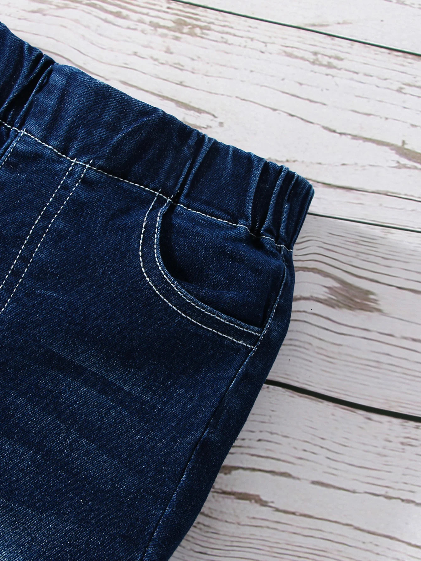 Girls Solid Flared Denim Pants With Bow Tie Regular Fit Casual Jeans For Cute And Smart Look Autumn Winter Spring 250528