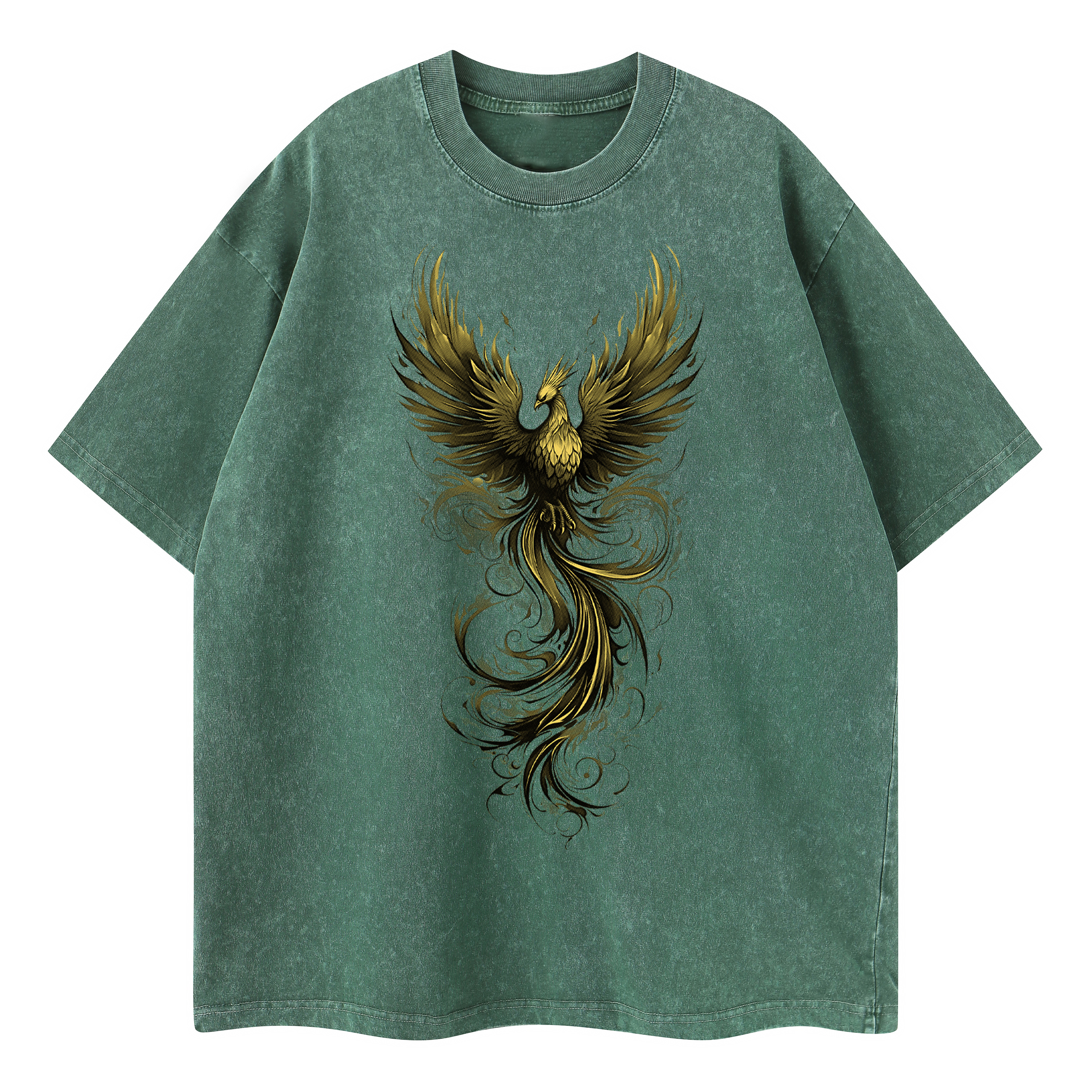 T-shirt men's top designer cotton T-shirt Hot stamping phoenix short sleeved clothing high-quality fashionable T-shirt