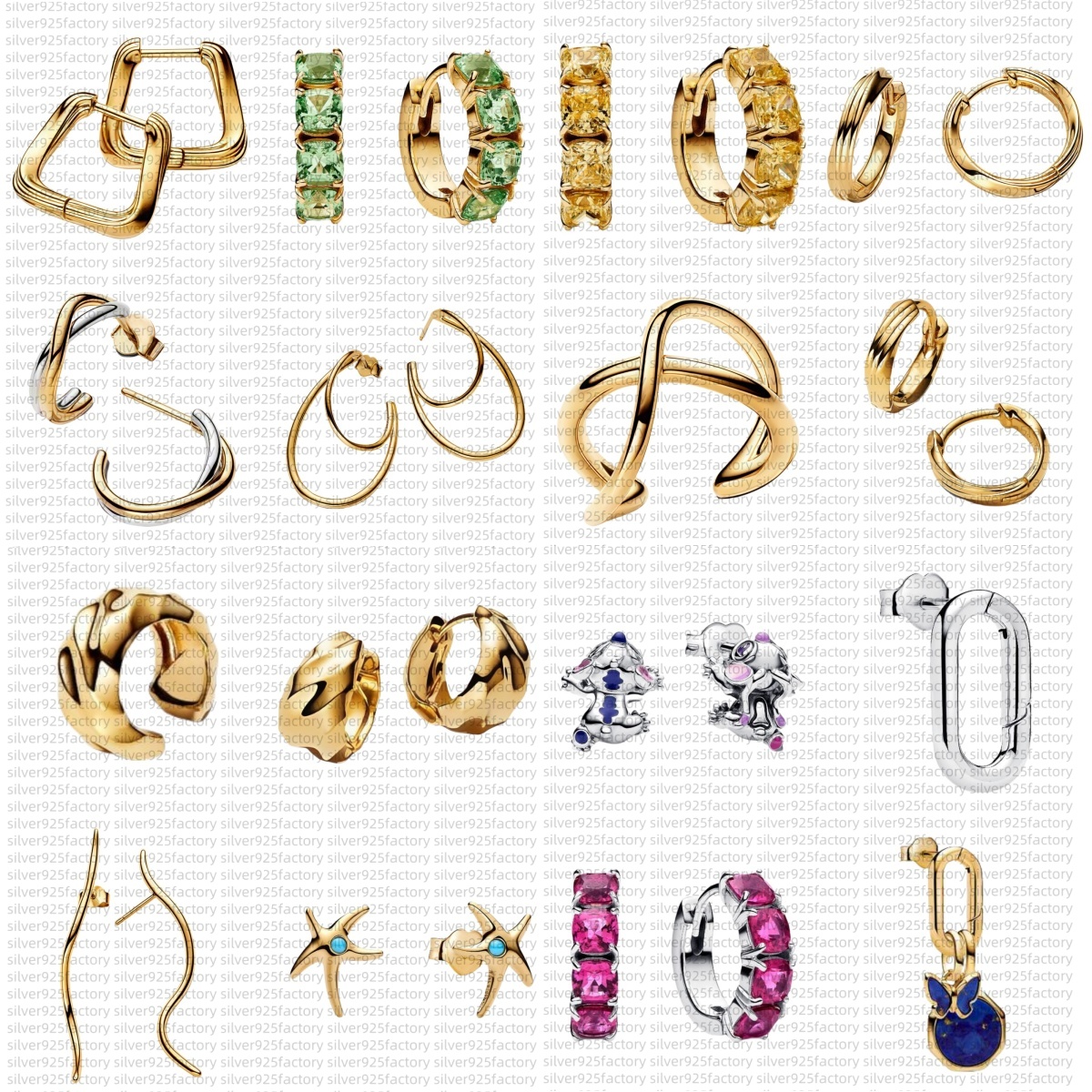 NEW stud Earrings for Women Silver Ear studs clips Diamond Golden Designer Earring Wedding party luxury Jewelry Gift party Gifts