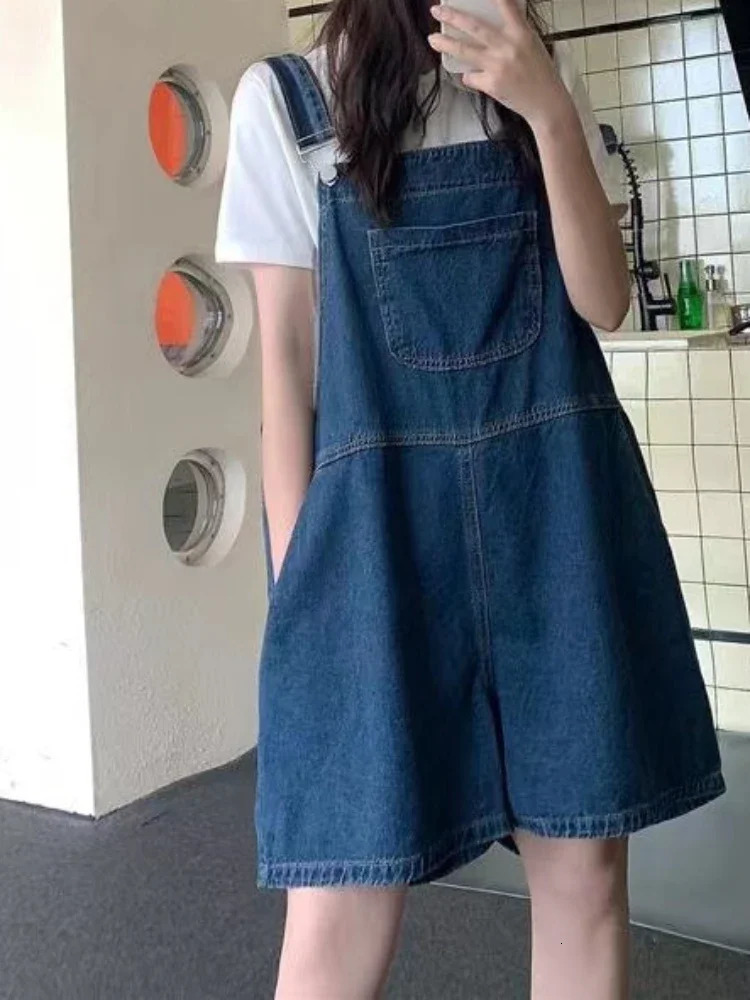 Overalls Women One Piece Suspenders Wide Leg Short Pants Loose Jeans Rompers Denim Jumpsuits Y2k Streetwear High Waist Playsuits 250523