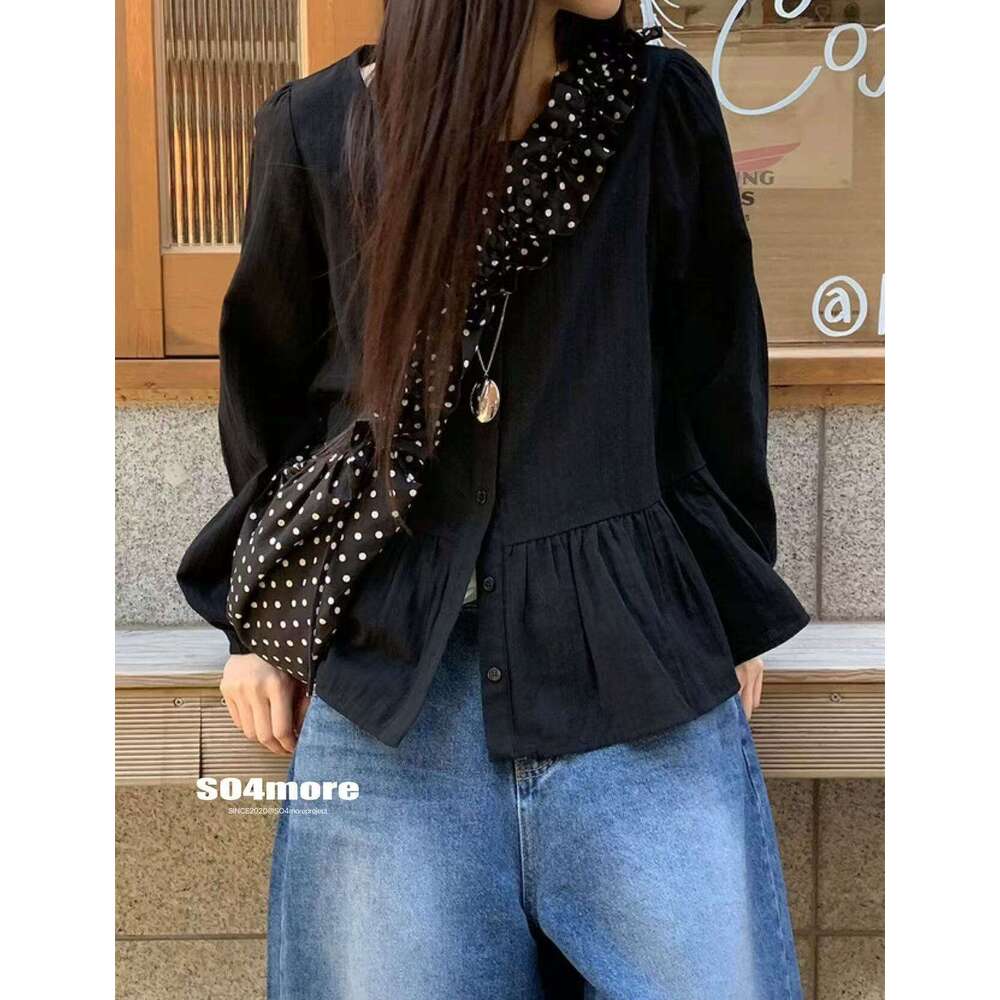 Polka Dot Korean INS Niche Cute Lace-up Pleated Single Shoulder Crescent Saddle Bag Versatile Crossbody Handbag