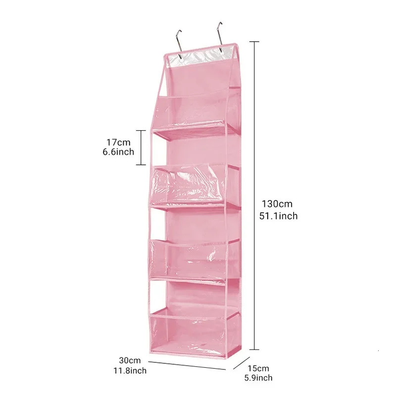 Household 4-layer Bag Toy Storage Bag Hanging Wall Underwear Storage Hanger Door Storage Hanging Bag Closet Organizer 250526