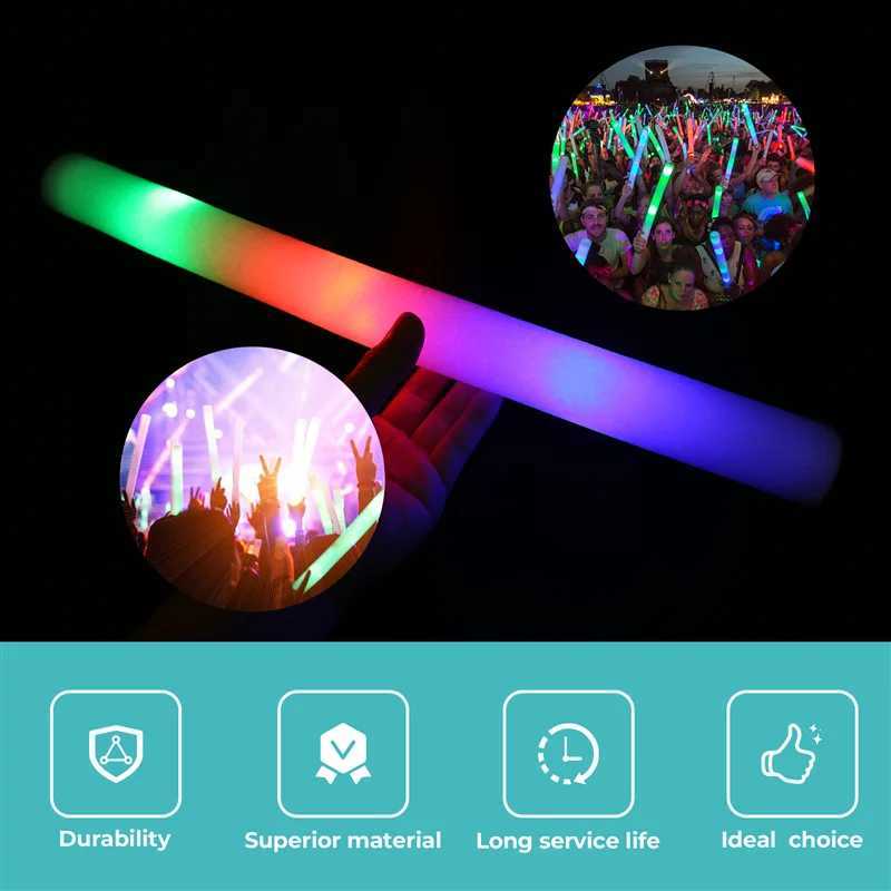 AB09-20Pcs White Bulk Colorful LED Glow Sticks Cheer Tube Dark Light Birthday Wedding Party Supplies W250528