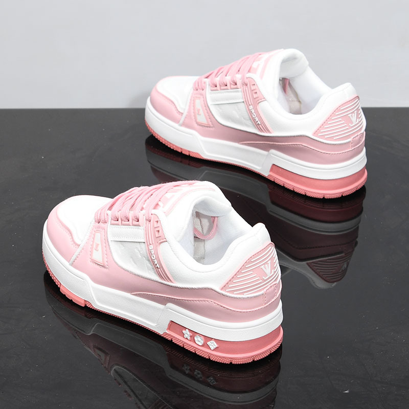 Men Women Fashion Casual Shoes New Breathable Athleisure Comfortable Shoes Trendy Versatile White Shoes Black Pink size 35-44 Free shipping