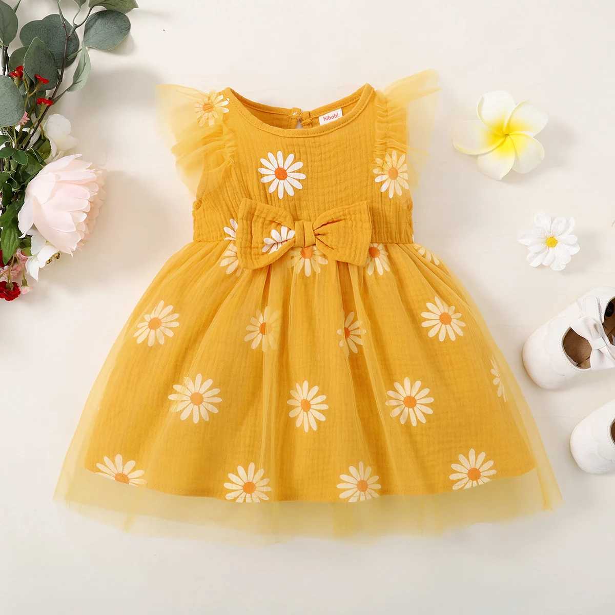 Toddler Girls Summer Dress Small Daisy Sleeveless Tulle Holiday Party Princess DressSuitable for Cute Girls Aged 1-5 Years X250528