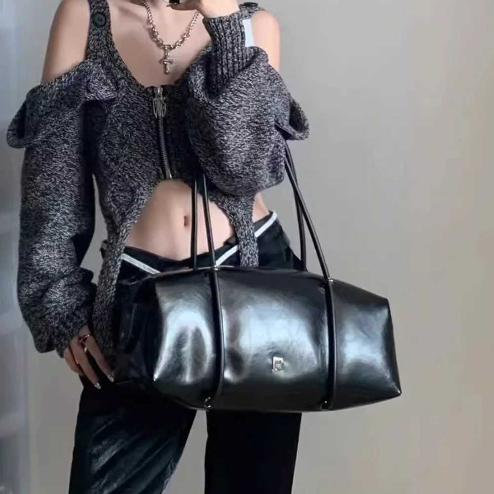 Boston Pillow Bag 2024 Travel Handbag Stylish Armpit Bag High Quality Single Shoulder Women Girl Bag Black Large Capacity Totes Y250528