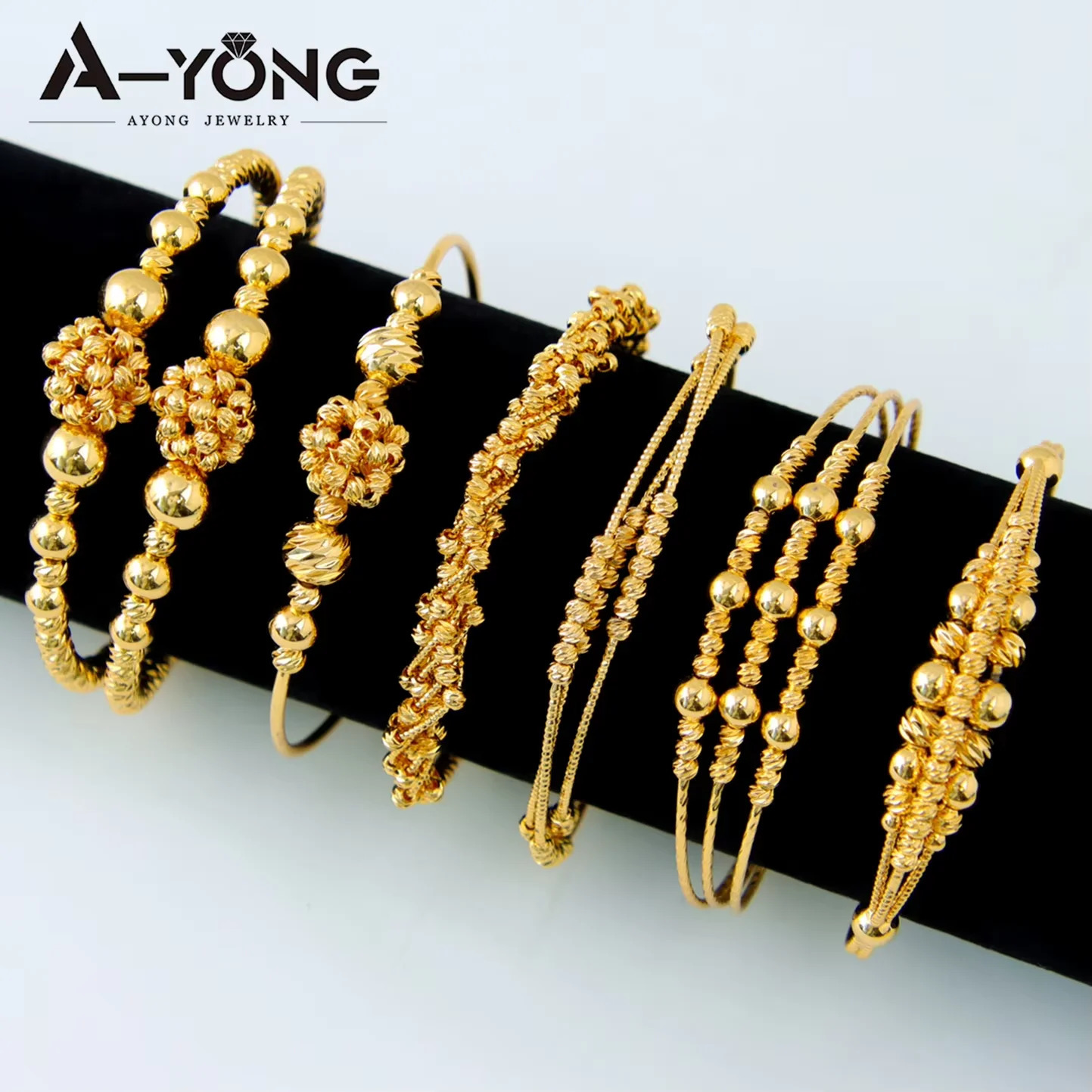 Saudi Muslim Gold Color Bead Bracelet 21k Plated Multi Layer Dubai Elegant Cuff Bangles Womens y Event Party Jewelry 250517