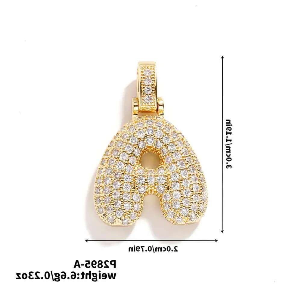 Hot selling collarbone chain copper inlaid zircon 26 English letters fat pendant hip-hop trendy necklace