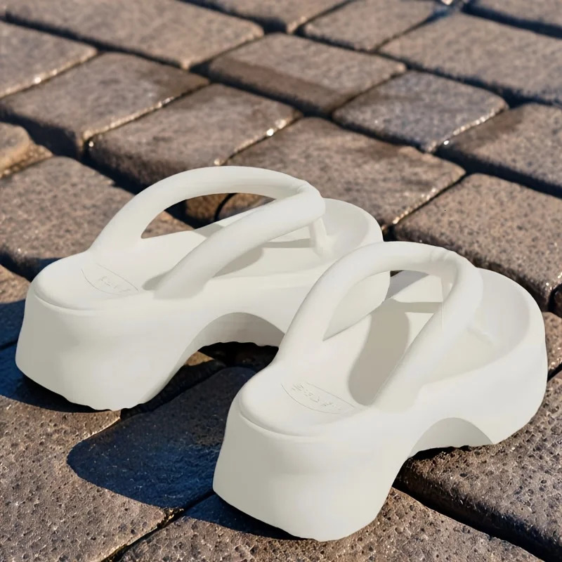 Thick-Soled Flip-Flops Womens Wedge-Heeled Eva Slippers Summer Outer Wear Non-Slip Heightening Sandals Summer Sandals 250523