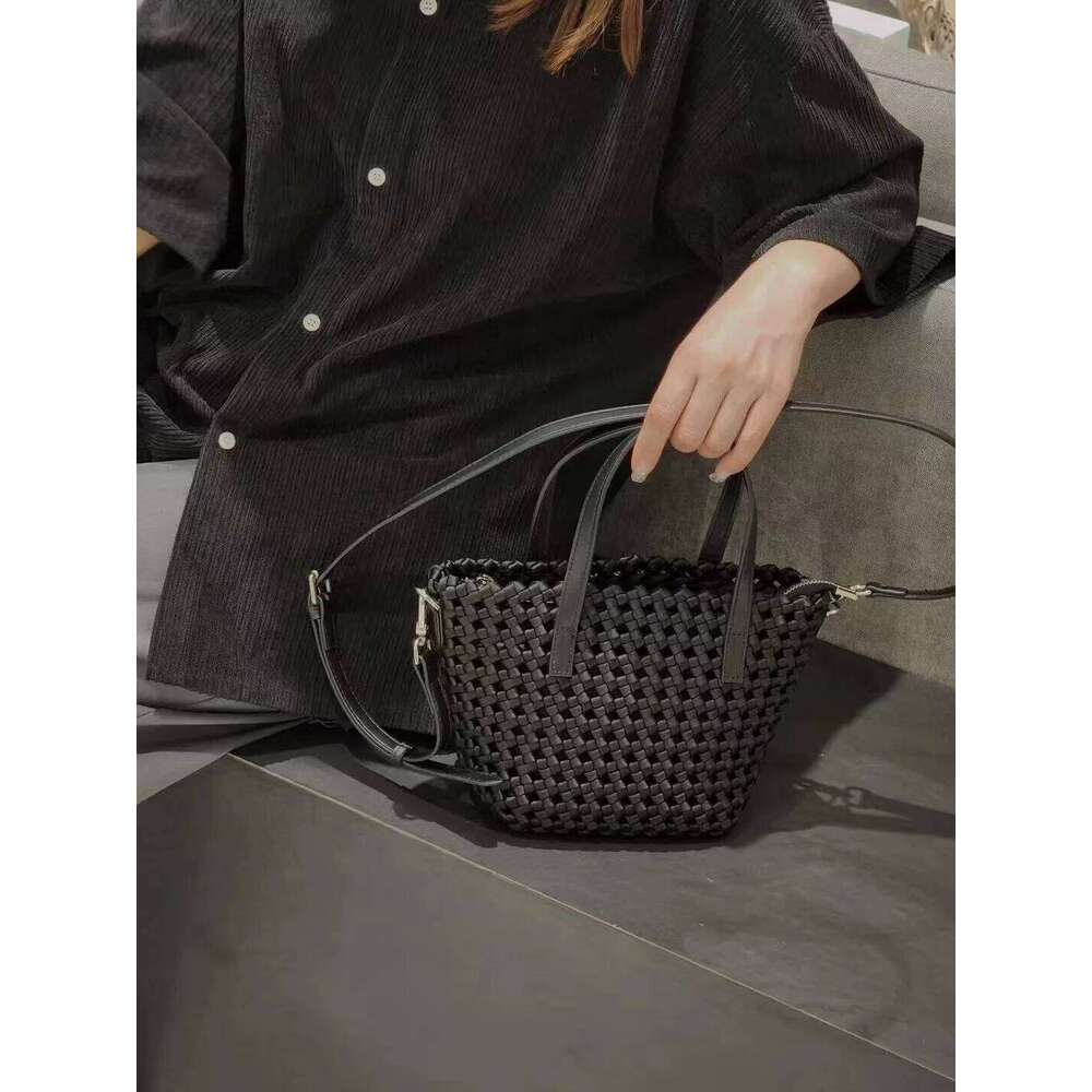 Free Shopping Designer Bag Women's Elegant Cross Polyester Weaving Shoulder Beach Shopping Woven Bucket Bag