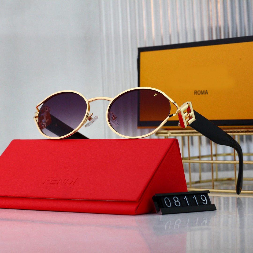 Sunglasses For Women Oval Frame Designer Sunglasses Women Metal Mirror Legs Green Lens Sunglasses Retro Small Round Frame Sexy Little Women Glasses With Box