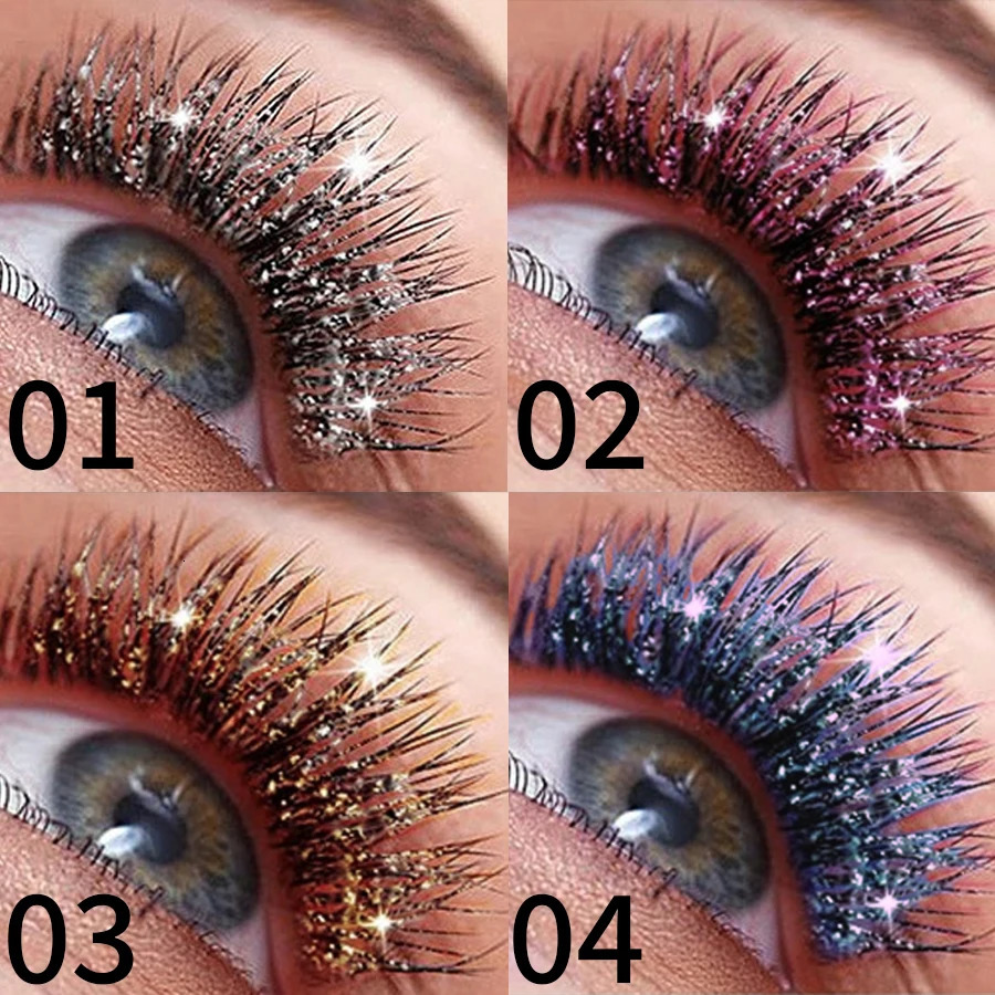 1pc Diamond Shine Waterproof Volume Curl Mascara Glitter Snow EffectSmudge-proof Eye Makeup for All Skin Types Women Cosmetics 250523