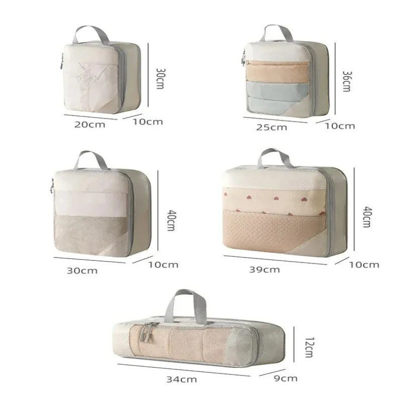 Travel Storage Bag Compressible Packing Cubes Carry on Travel Suitcase Luggage Organizer Foldable Waterproof HandbagTravel Bag 250526