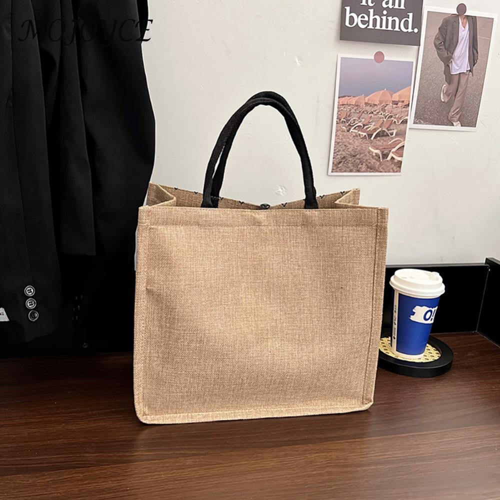 Female Casual Shoulder Bag Lady Geometric Pattern Linen Fabric Handbag Women Fashion Bag Casual Ladies Bag