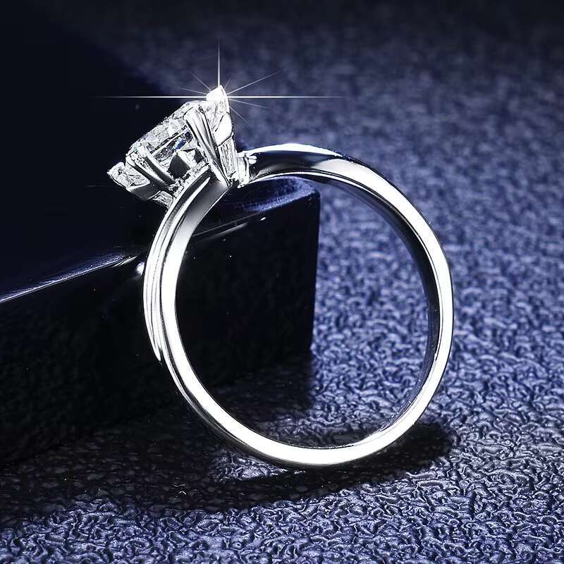 Women Custom Vvs Wedding Set Engagement Sterling Silver Diamond Eternity Gra Certified Moissanite Rings with Certificate